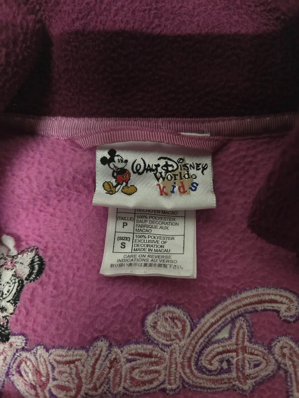 Disney Girls' Bright Pink & Plum Fleece Puffer Jacket
